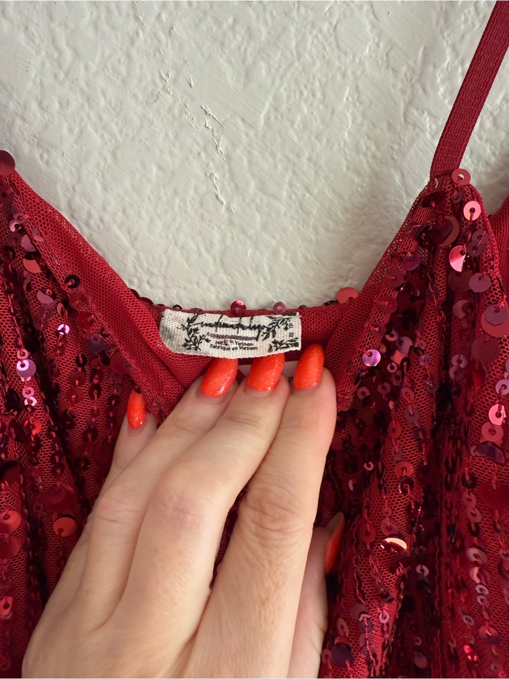 NEW Free People Midnight Kiss Mini Slip Dress in Cherry Combo - Picture 5 of 6